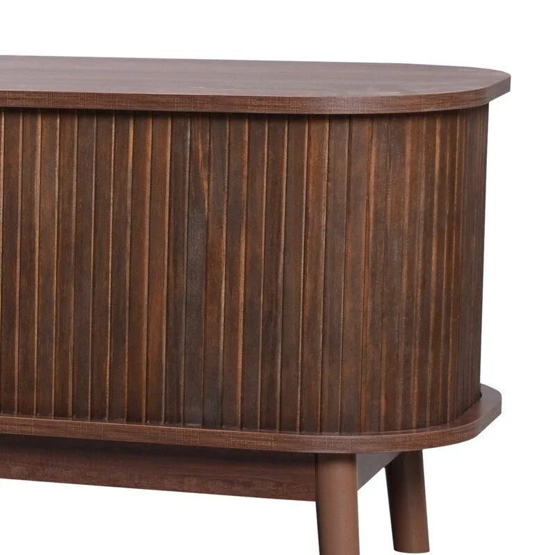 Meuble TV en rotin pour téléviseurs jusqu'à 75 pouces, meuble console multimédia avec pieds en bois massif