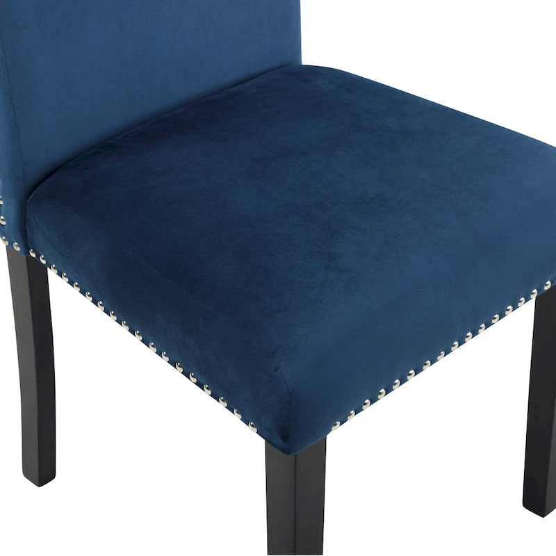 Table et chaises de salle à manger compactes avec garniture cloutée chromée pour cuisine