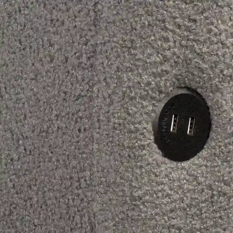 Lit de repos Queen Size, plateforme rembourrée avec USB et 2 tiroirs, canapé-lit à rayures verticales, méridienne, causeuse