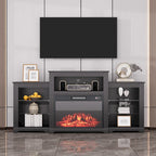 Meuble TV de 81 cm de hauteur avec cheminée, pour téléviseurs jusqu'à 80 po - Télécommande, chauffage écoénergétique, bande lumineuse de 16 couleurs
