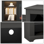 Meuble TV de 81 cm de hauteur avec cheminée, pour téléviseurs jusqu'à 80 po - Télécommande, chauffage écoénergétique, bande lumineuse de 16 couleurs