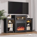 Meuble TV de 81 cm de hauteur avec cheminée, pour téléviseurs jusqu'à 80 po - Télécommande, chauffage écoénergétique, bande lumineuse de 16 couleurs