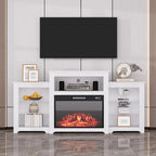 Meuble TV de 81 cm de hauteur avec cheminée, pour téléviseurs jusqu'à 80 po - Télécommande, chauffage écoénergétique, bande lumineuse de 16 couleurs