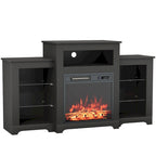 Meuble TV de 81 cm de hauteur avec cheminée, pour téléviseurs jusqu'à 80 po - Télécommande, chauffage écoénergétique, bande lumineuse de 16 couleurs