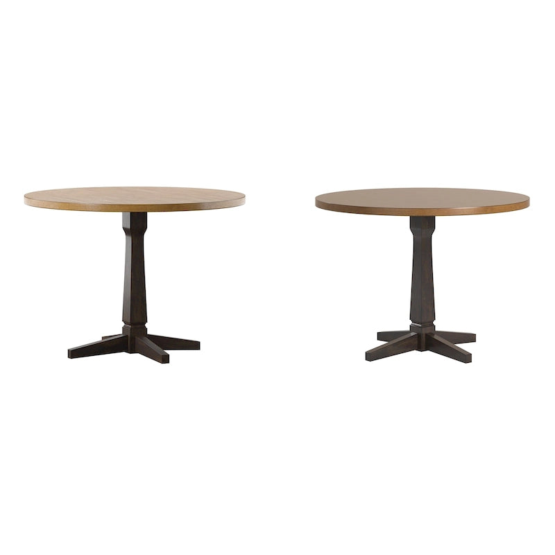 Table à manger ronde bicolore