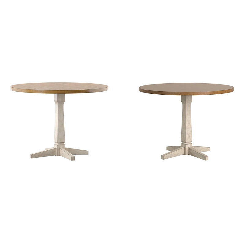 Table à manger ronde bicolore