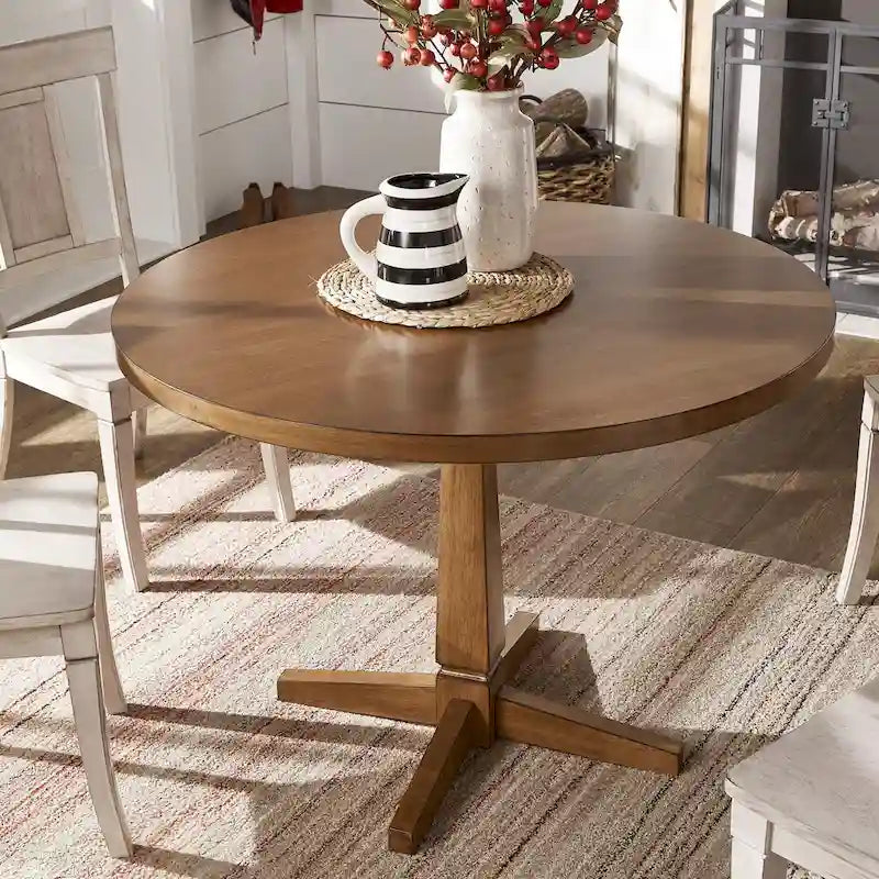 Table à manger ronde bicolore