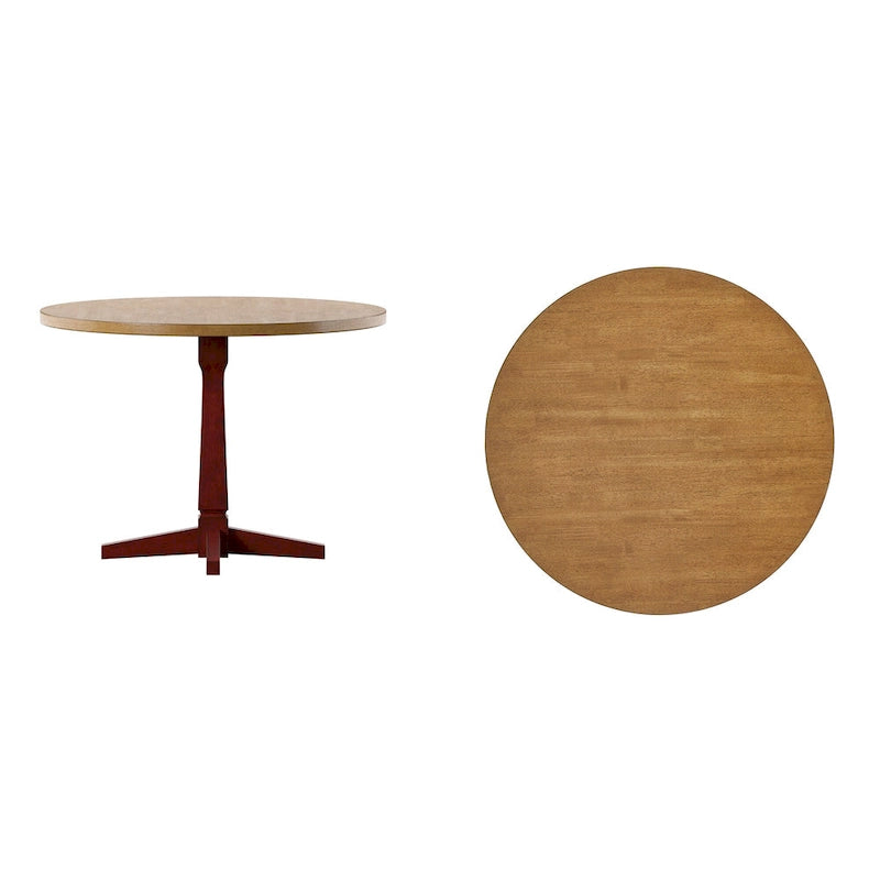 Table à manger ronde bicolore