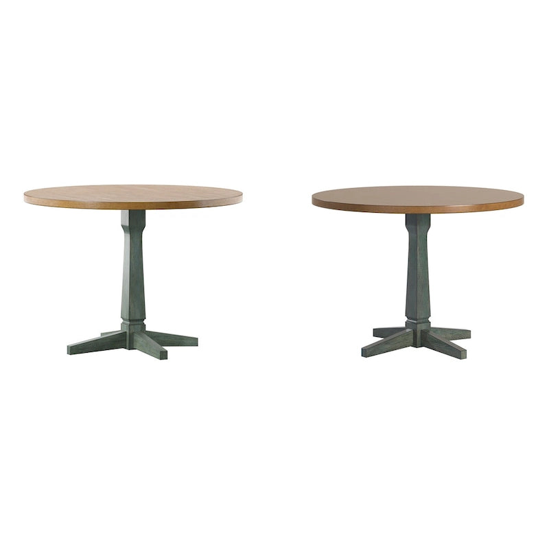 Table à manger ronde bicolore