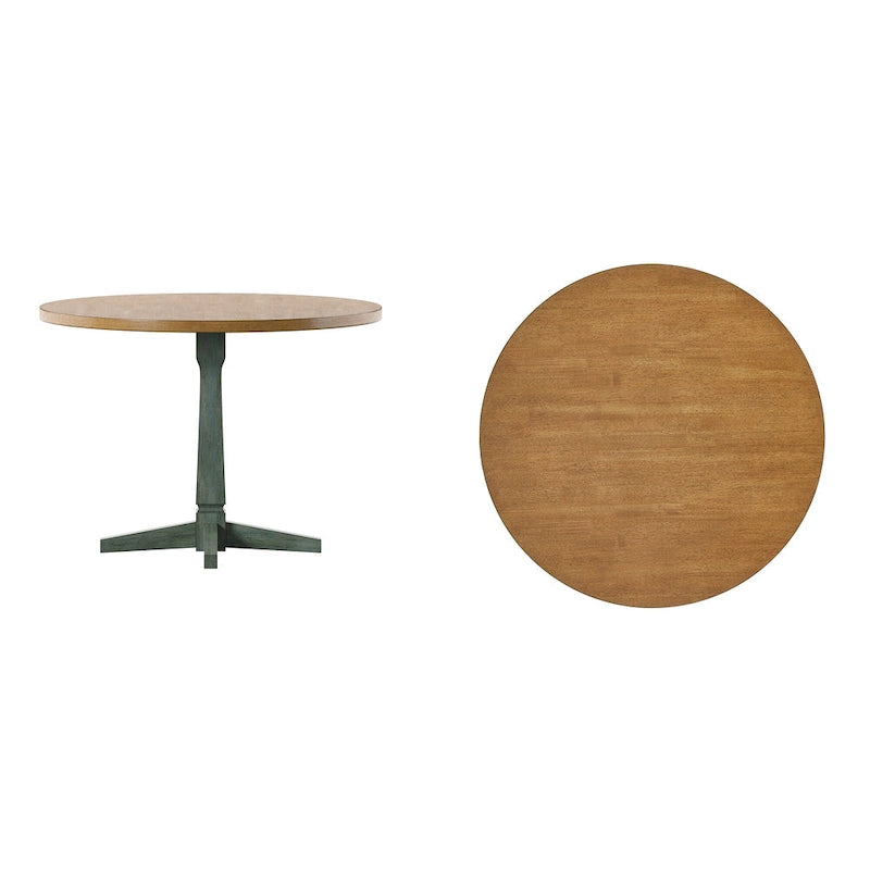 Table à manger ronde bicolore