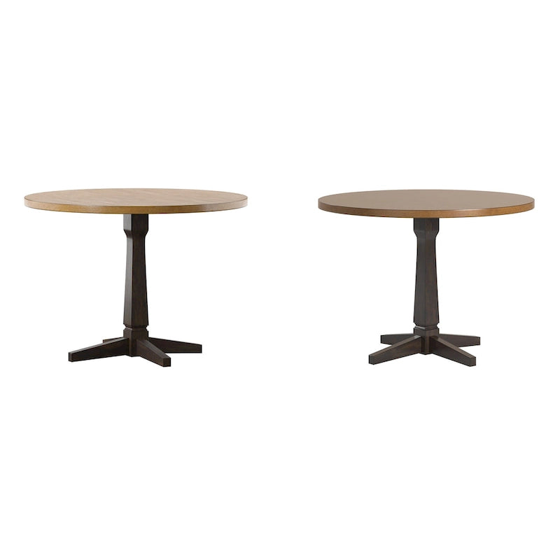 Table à manger ronde bicolore