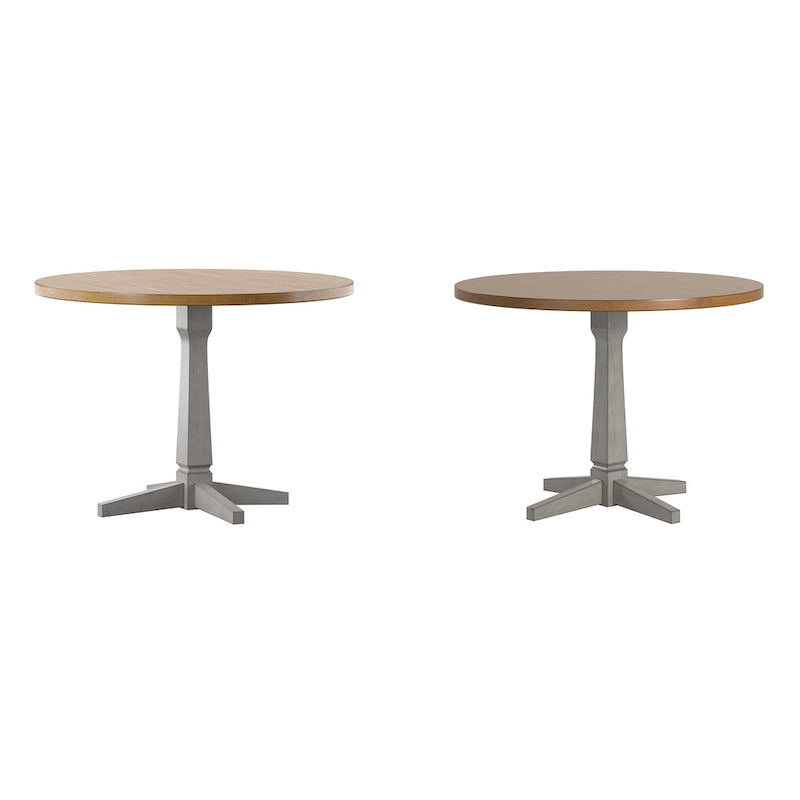 Table à manger ronde bicolore