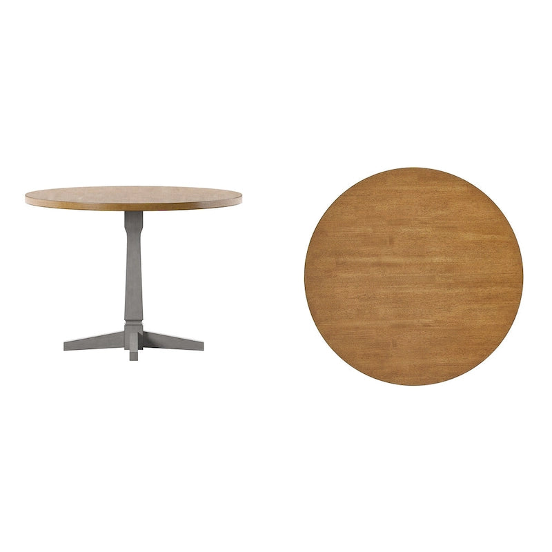 Table à manger ronde bicolore