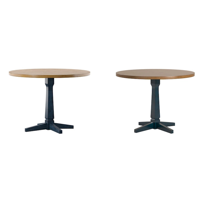 Table à manger ronde bicolore