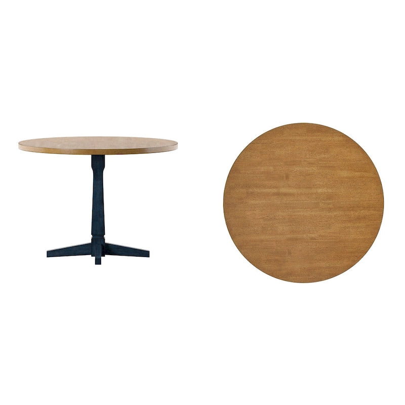 Table à manger ronde bicolore