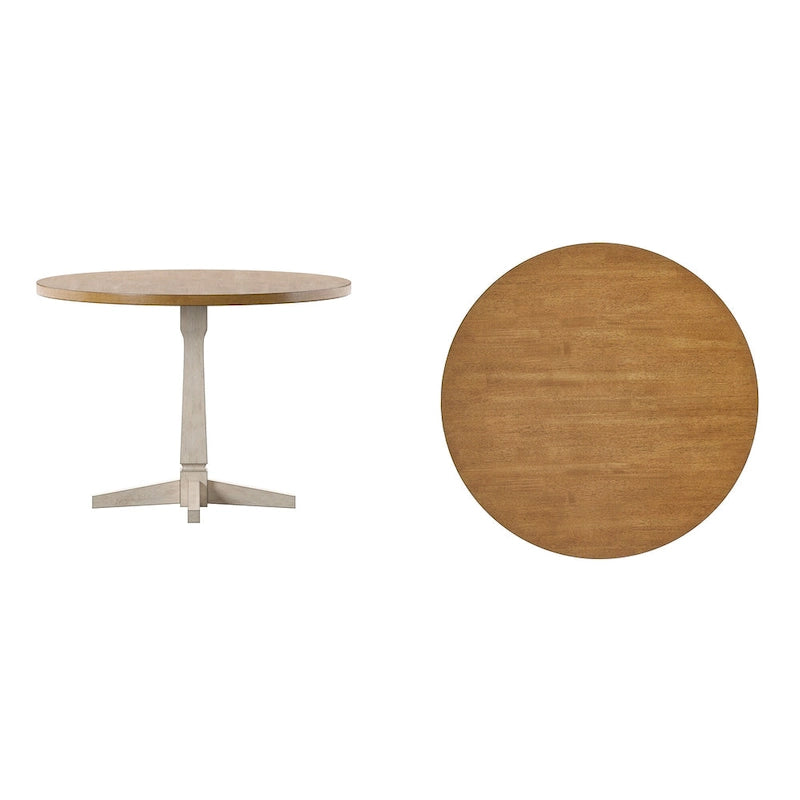 Table à manger ronde bicolore