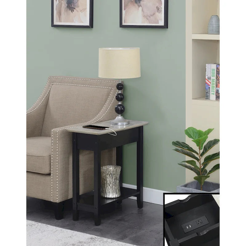 Table d'appoint relevable avec station de charge et étagère