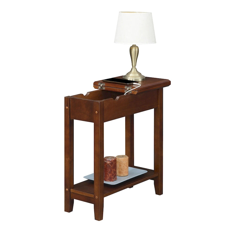 Table d'appoint relevable avec station de charge et étagère