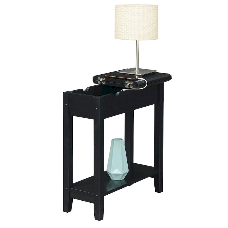 Table d'appoint relevable avec station de charge et étagère