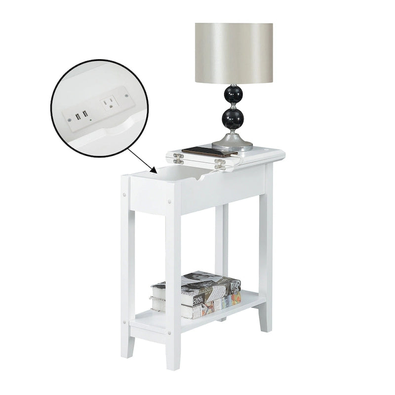 Table d'appoint relevable avec station de charge et étagère