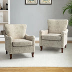 Fauteuil capitonné floral moderne avec dossier à oreilles