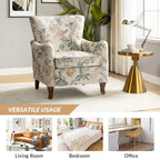 Fauteuil capitonné floral moderne avec dossier à oreilles