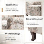 Fauteuil capitonné floral moderne avec dossier à oreilles