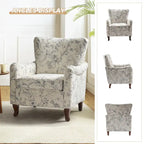 Fauteuil capitonné floral moderne avec dossier à oreilles