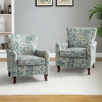 Fauteuil capitonné floral moderne avec dossier à oreilles
