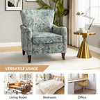 Fauteuil capitonné floral moderne avec dossier à oreilles