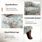Fauteuil capitonné floral moderne avec dossier à oreilles