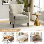 Fauteuil capitonné floral moderne avec dossier à oreilles