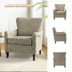 Fauteuil capitonné floral moderne avec dossier à oreilles