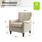 Fauteuil capitonné floral moderne avec dossier à oreilles