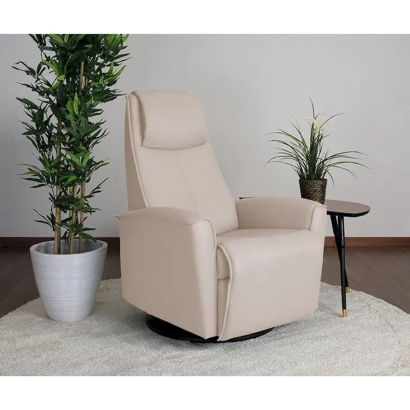 Fauteuil inclinable pivotant en cuir