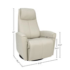 Fauteuil inclinable pivotant en cuir