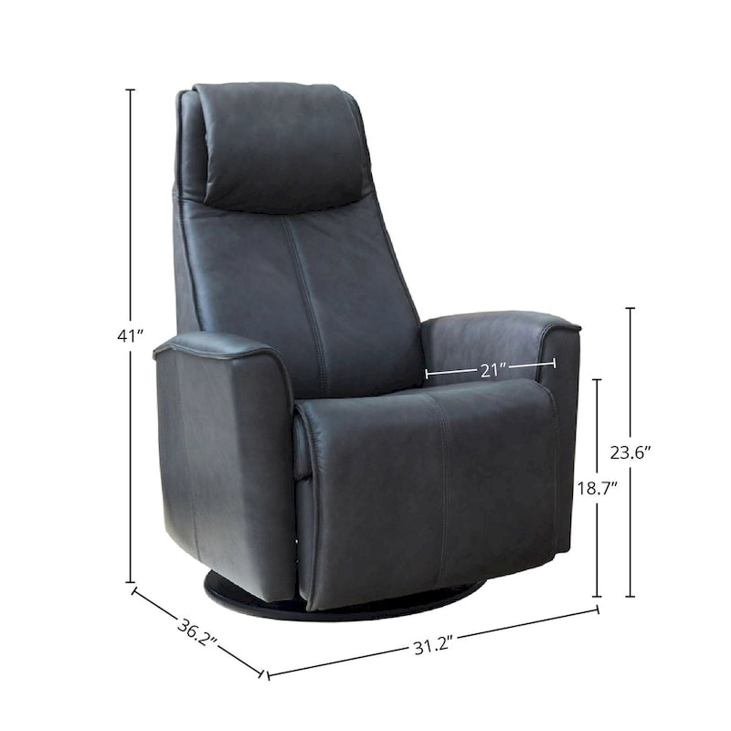 Fauteuil inclinable pivotant en cuir