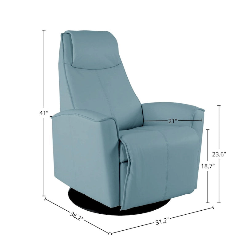 Fauteuil inclinable pivotant en cuir