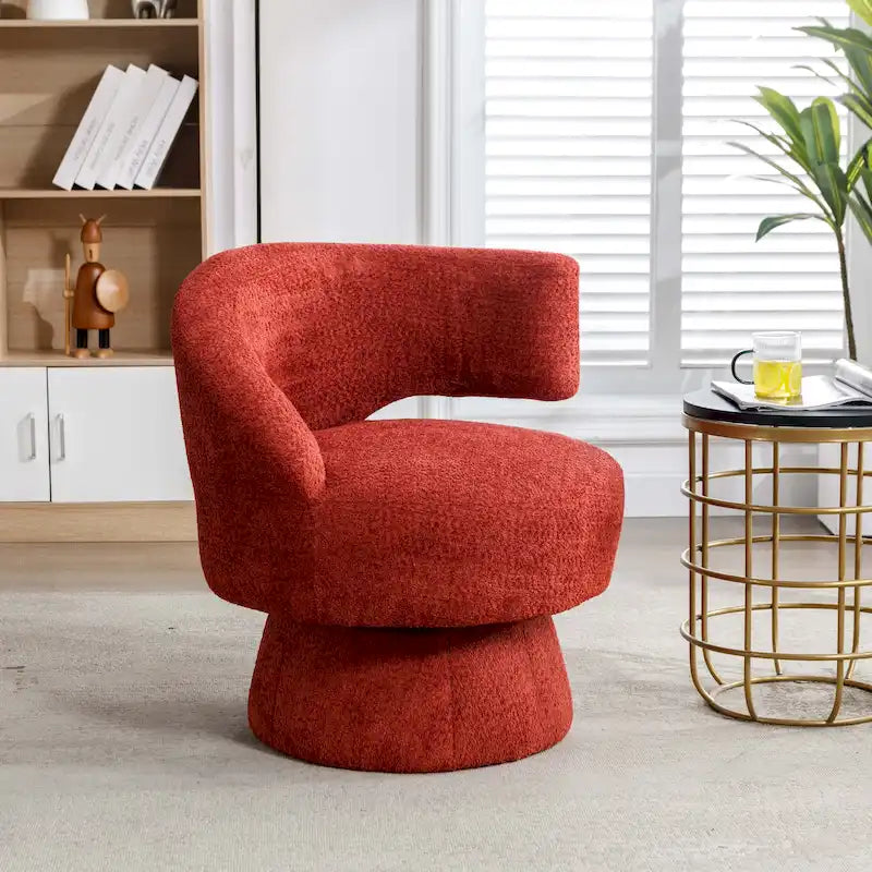 Fauteuils pivotants à 360° en tissu bouclé, avec assise large et rembourrée