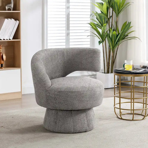 Fauteuils pivotants à 360° en tissu bouclé, avec assise large et rembourrée