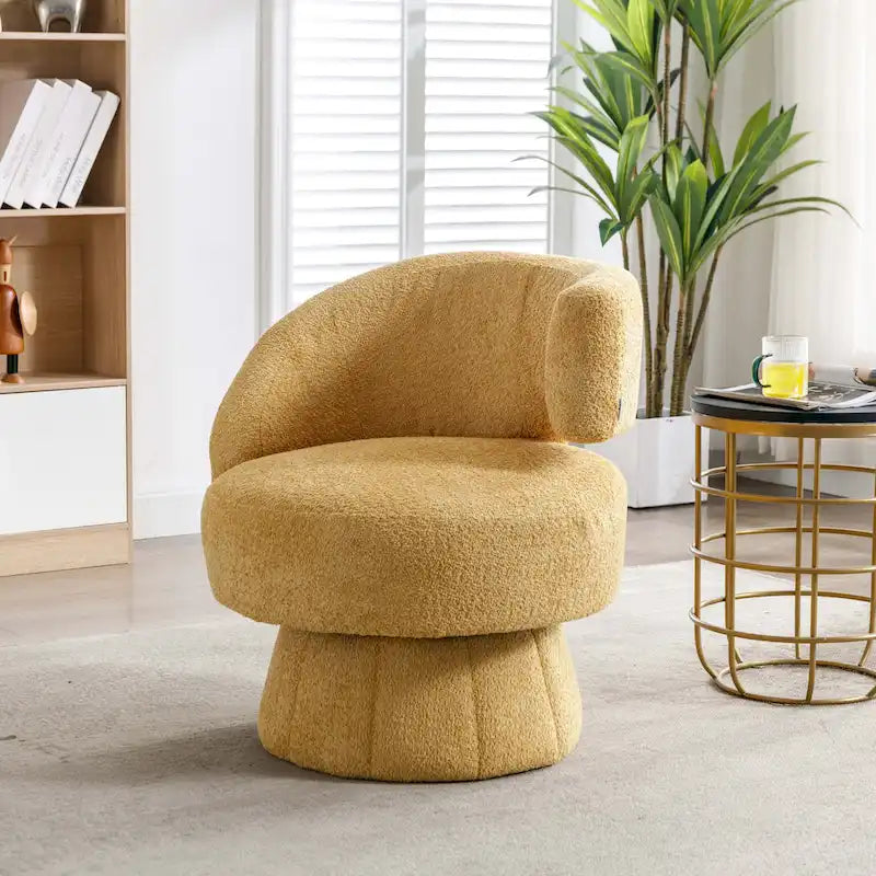 Fauteuils pivotants à 360° en tissu bouclé, avec assise large et rembourrée