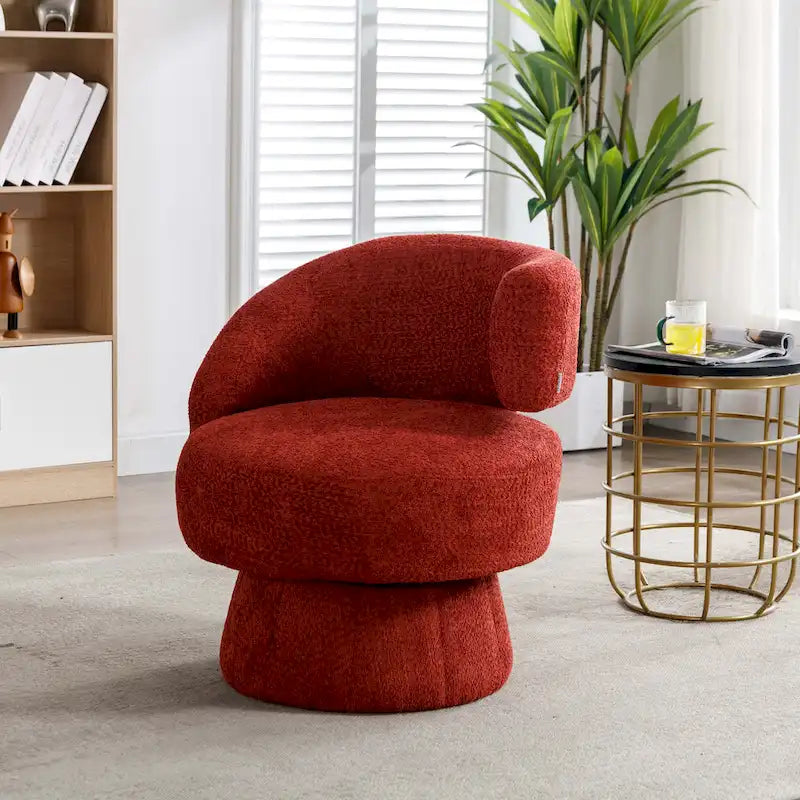 Fauteuils pivotants à 360° en tissu bouclé, avec assise large et rembourrée