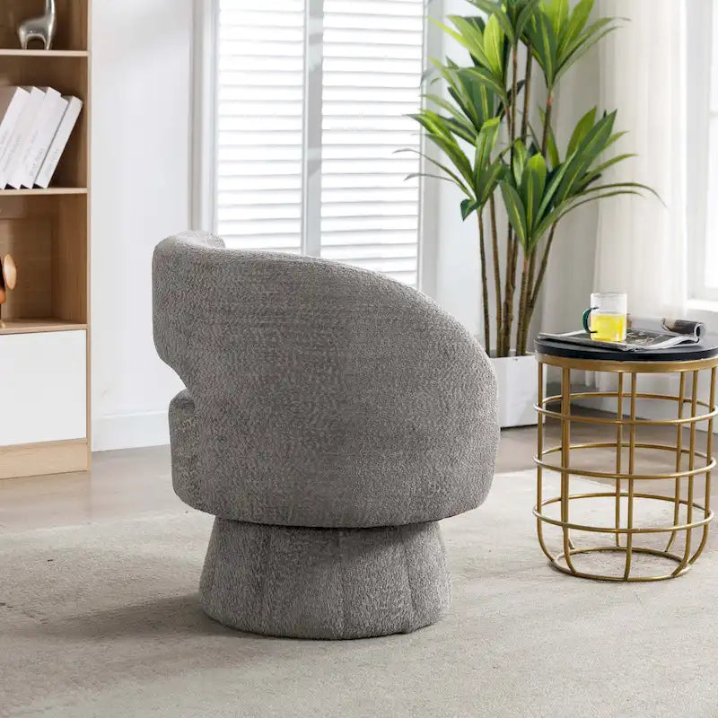 Fauteuils pivotants à 360° en tissu bouclé, avec assise large et rembourrée