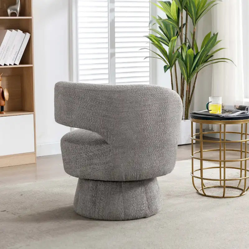 Fauteuils pivotants à 360° en tissu bouclé, avec assise large et rembourrée