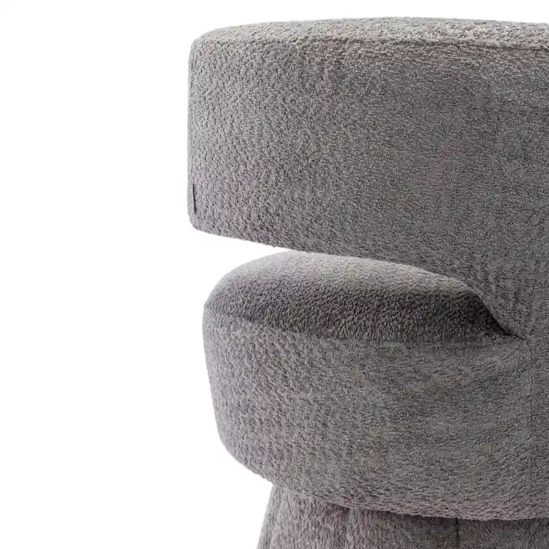 Fauteuils pivotants à 360° en tissu bouclé, avec assise large et rembourrée