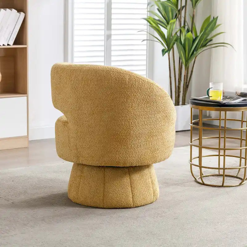 Fauteuils pivotants à 360° en tissu bouclé, avec assise large et rembourrée