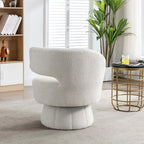 Fauteuils pivotants à 360° en tissu bouclé, avec assise large et rembourrée