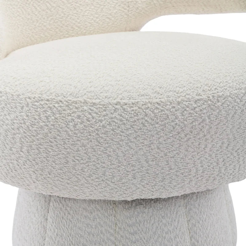 Fauteuils pivotants à 360° en tissu bouclé, avec assise large et rembourrée