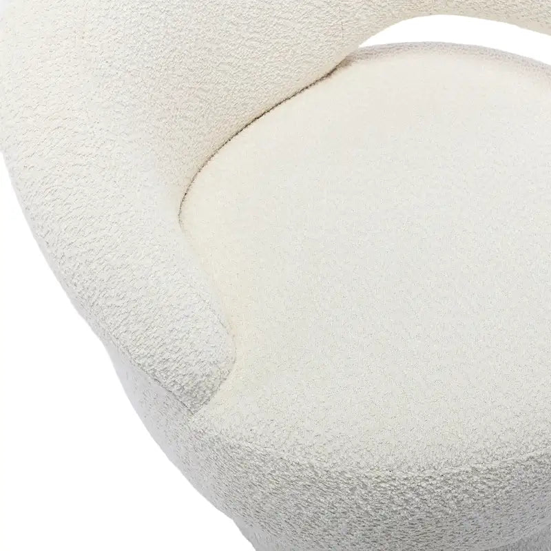 Fauteuils pivotants à 360° en tissu bouclé, avec assise large et rembourrée