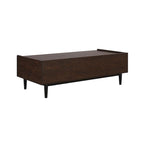 Table basse moderne nervurée avec tiroir et étagère